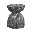 TOV Furniture Turin Indoor / Outdoor Faux Marble & Stone Stool in Black