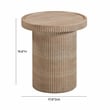 TOV Furniture Darcy Faux Travertine & Marble Side Table in Tan