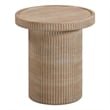 TOV Furniture Darcy Faux Travertine & Marble Side Table in Tan