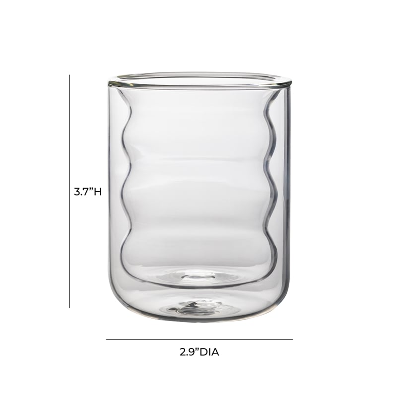 TOV Furniture Waves Transitional Glass Water Glasses in Clear (Set of 4)