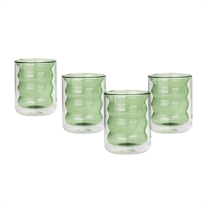 TOV Furniture Waves Transitional Glass Water Glasses in Green (Set of 4)