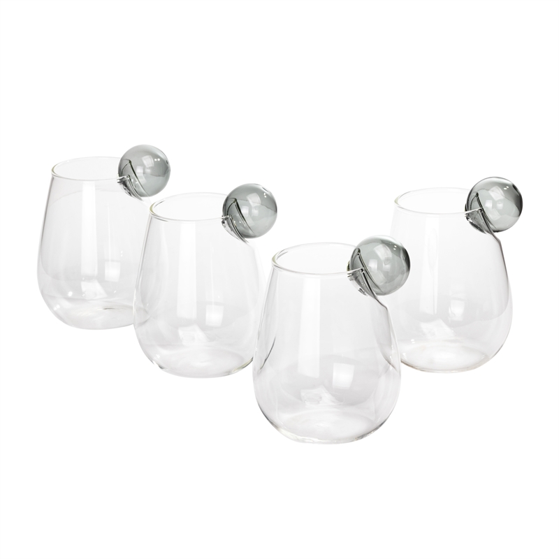 TOV Furniture Boule Transitional Glass Water Glasses in Clear (Set of 4)