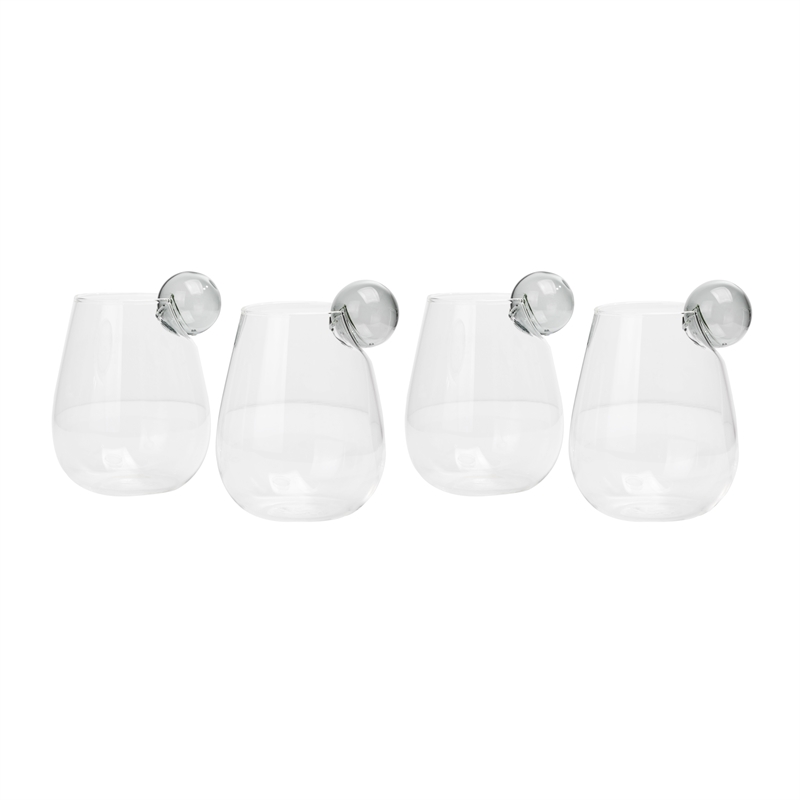 TOV Furniture Boule Transitional Glass Water Glasses in Clear (Set of 4)