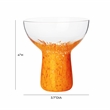 TOV Furniture Dottie Dots Glass Cocktail in Clear/Orange (Set of 4)