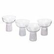 TOV Furniture Dottie Dots Transitional Glass Cocktail in Clear White (Set of 4)