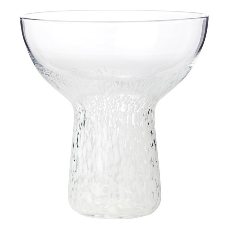 TOV Furniture Dottie Dots Transitional Glass Cocktail in Clear White (Set of 4)