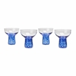 TOV Furniture Dottie Dots Transitional Glass Cocktail in Blue (Set of 4)