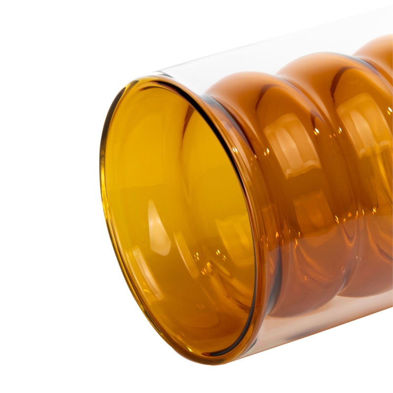 TOV Furniture Waves Transitional Glass Water Glasses in Amber (Set of 4)