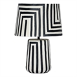Minori Black Striped Papier Mache Table Lamp