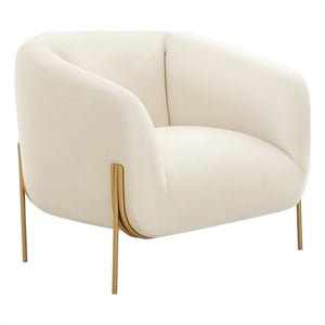 Kandra Cream Velvet Accent Chair