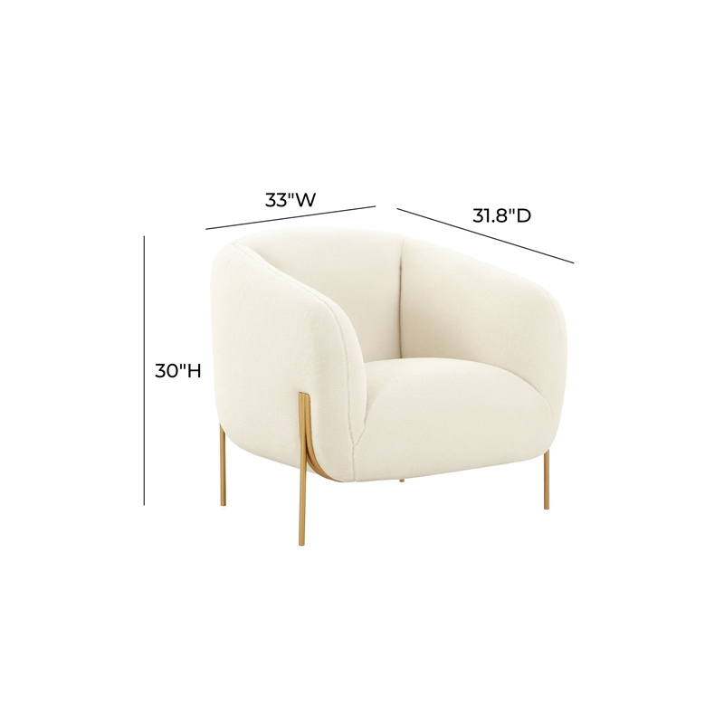 Kandra Cream Shearling Accent Chair