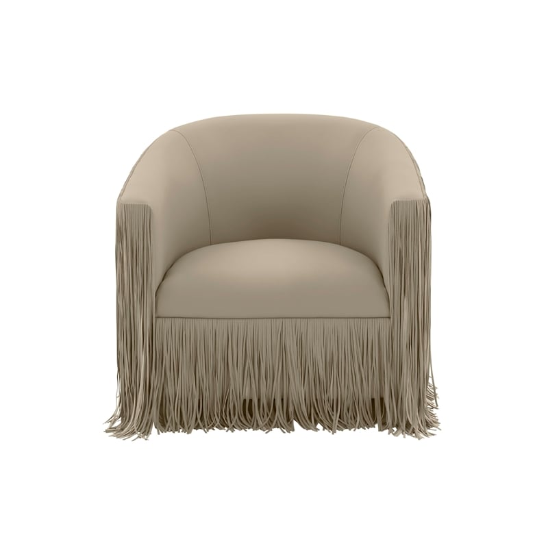 Shag Me Gray Faux Leather Swivel Chair