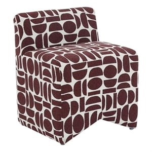 Pippa Merlot Geometric Jacquard Weave Stool