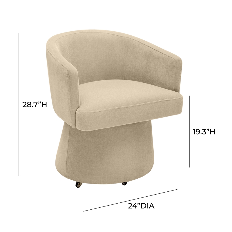 Kristen Taupe Rolling Desk Chair
