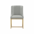 Lisa Grey Pleated Velvet  Dining Chair