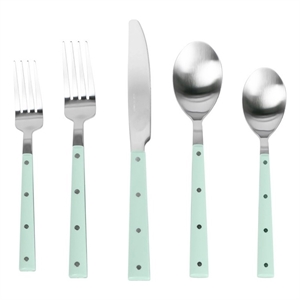 Soline Mint and Stainless Steel Flatware - Set of 5 Pieces