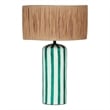 Ravello Green Striped Papier Mache Table Lamp
