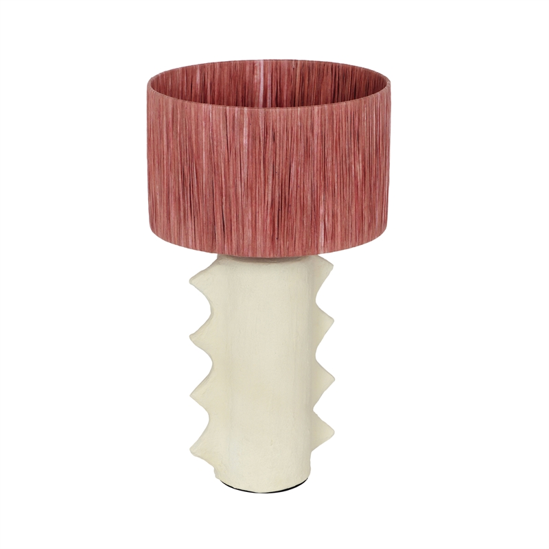 Wild Thing Beige Papier Mache Table Lamp