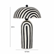Maiori Black Striped Papier Mache Table Lamp