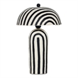 Maiori Black Striped Papier Mache Table Lamp