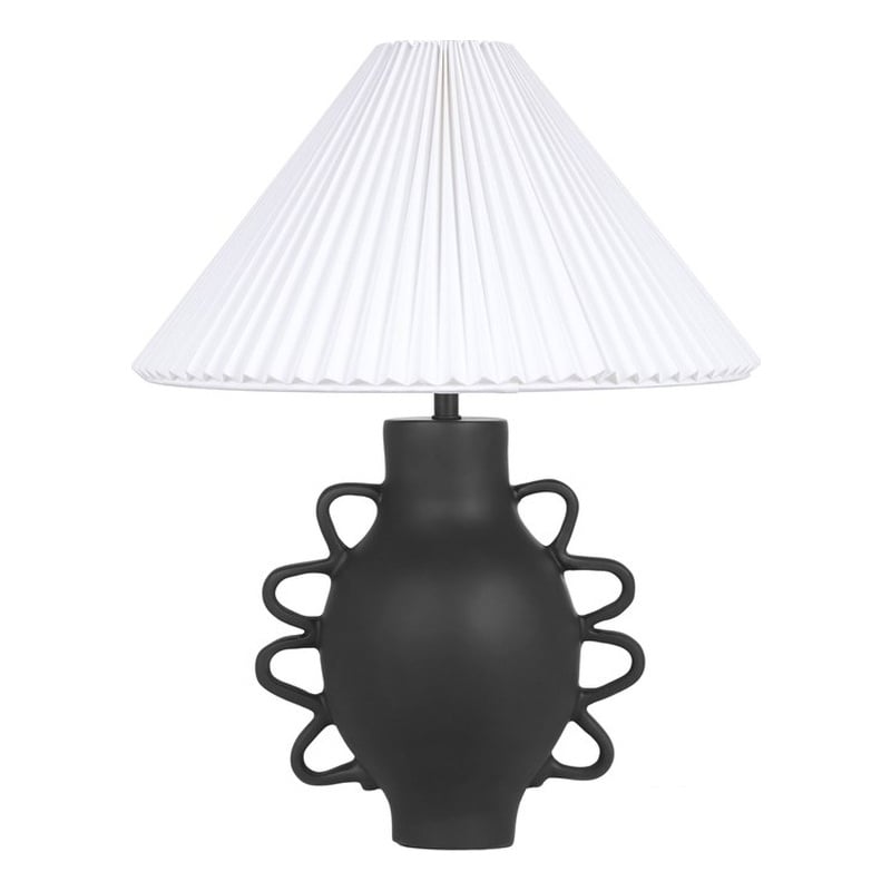 Hazza Black Pleated Table Lamp