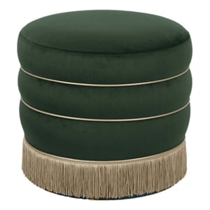 Lakka Green Velvet Ottoman