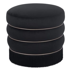 Lakka Black Velvet Ottoman