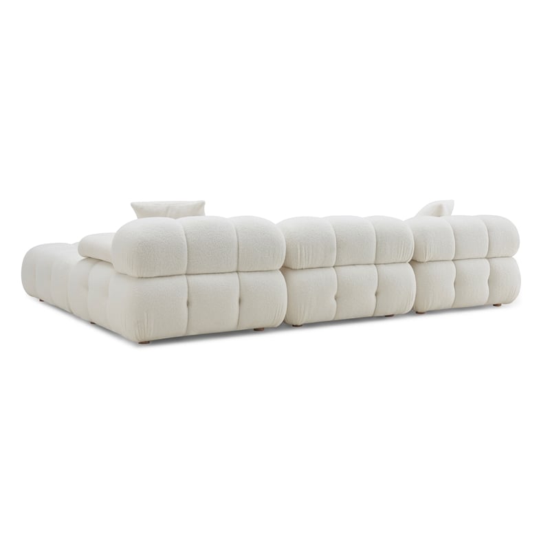 Calliope Cream Vegan Shearling 4-piece Modular Sectional