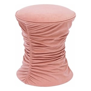 Bounce Rose Pink Ruched Velvet Adjustable Ottoman