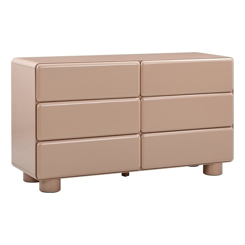 Tammy Taupe 6-Drawer Dresser