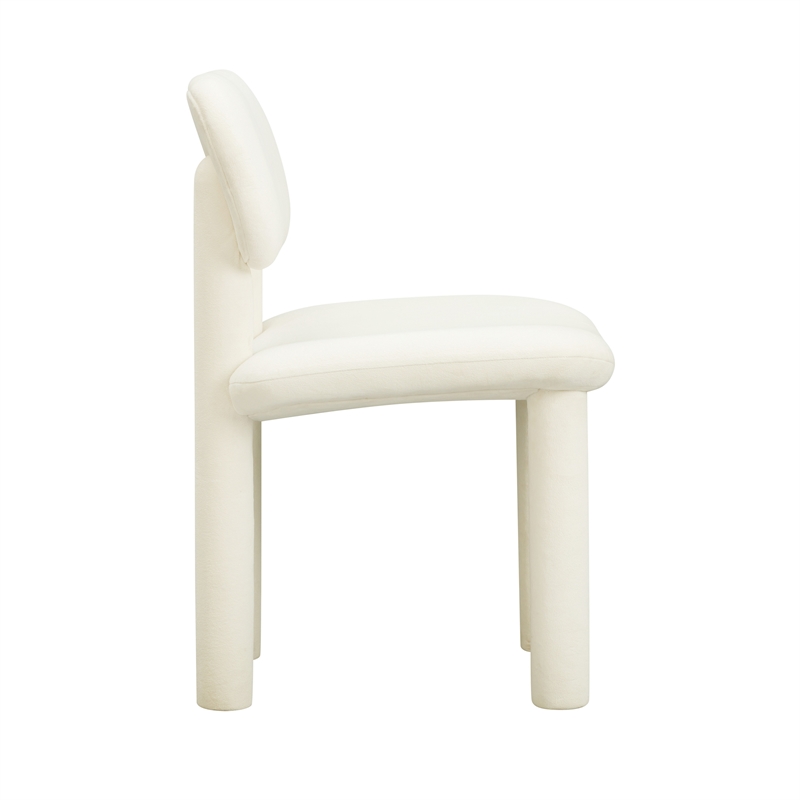 Elise Ivory White Velvet Dining Chair