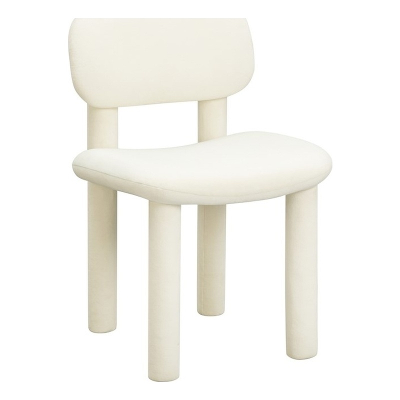 Elise Ivory White Velvet Dining Chair