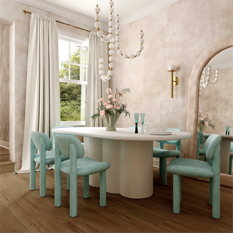 Elise Pale Blue Velvet Dining Chair