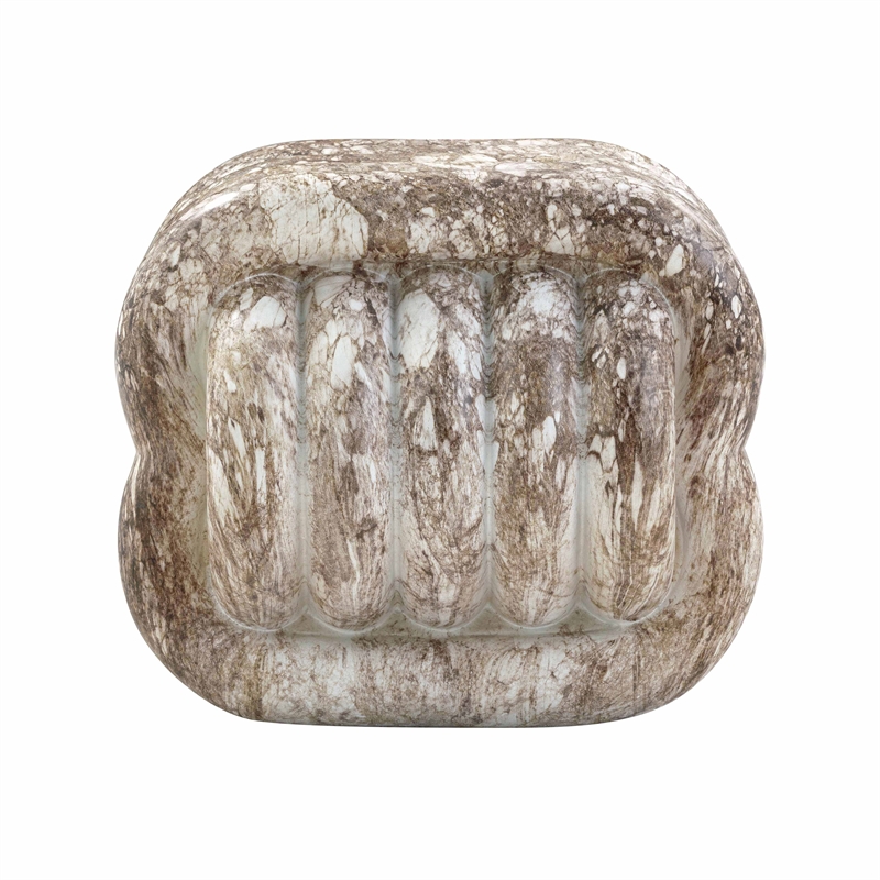 Love Knot Gray Faux Marble Indoor / Outdoor Accent Stool
