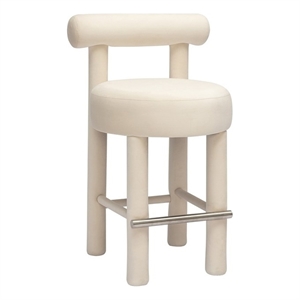 Carmel Cream Velvet Counter Stool