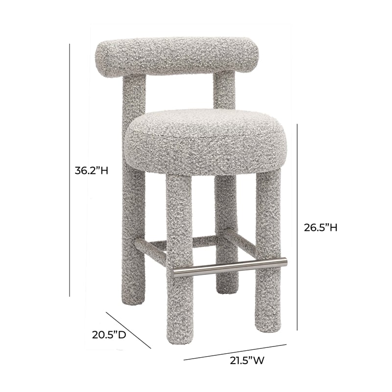 Carmel Black & White Boucle Counter Stool