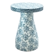 Halio Blue Floral Shell Side Table