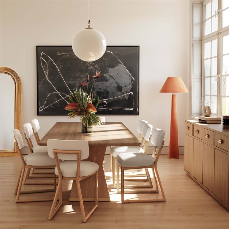 Bobbie Cream Recycled Fabric Dining Chair