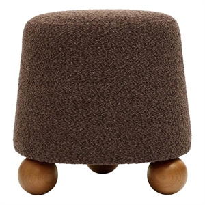 Jaine Chocolate Brown Boucle Stool