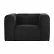 Tarra Fluffy Oversized Black Corduroy Armchair