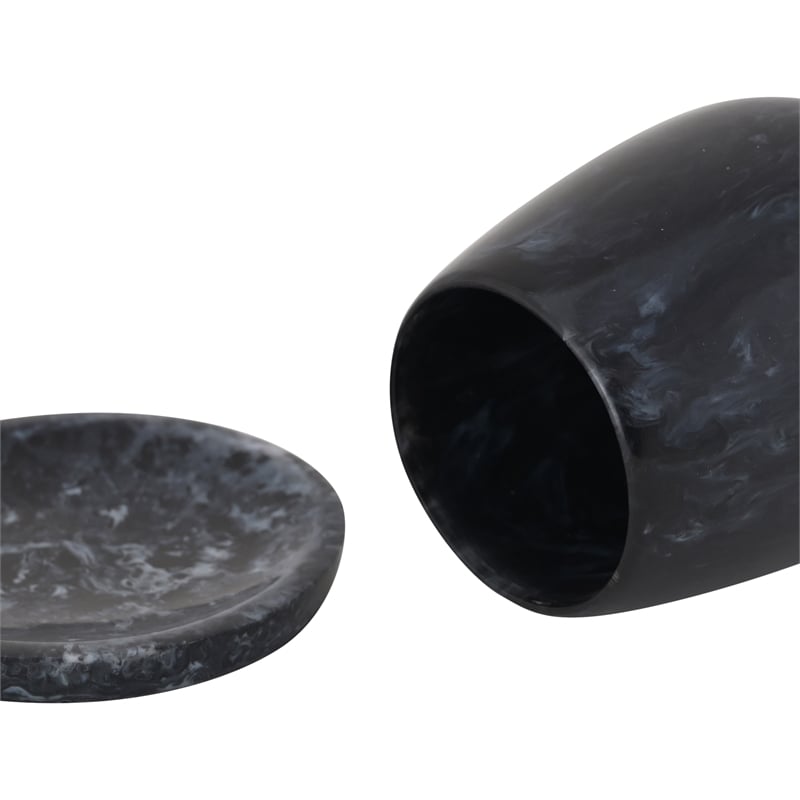 Rounded Black Swirl Resin Kiddush Cup