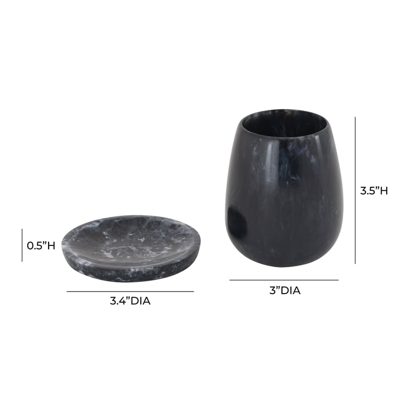 Rounded Black Swirl Resin Kiddush Cup