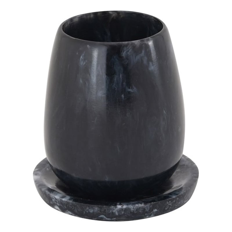 Rounded Black Swirl Resin Kiddush Cup