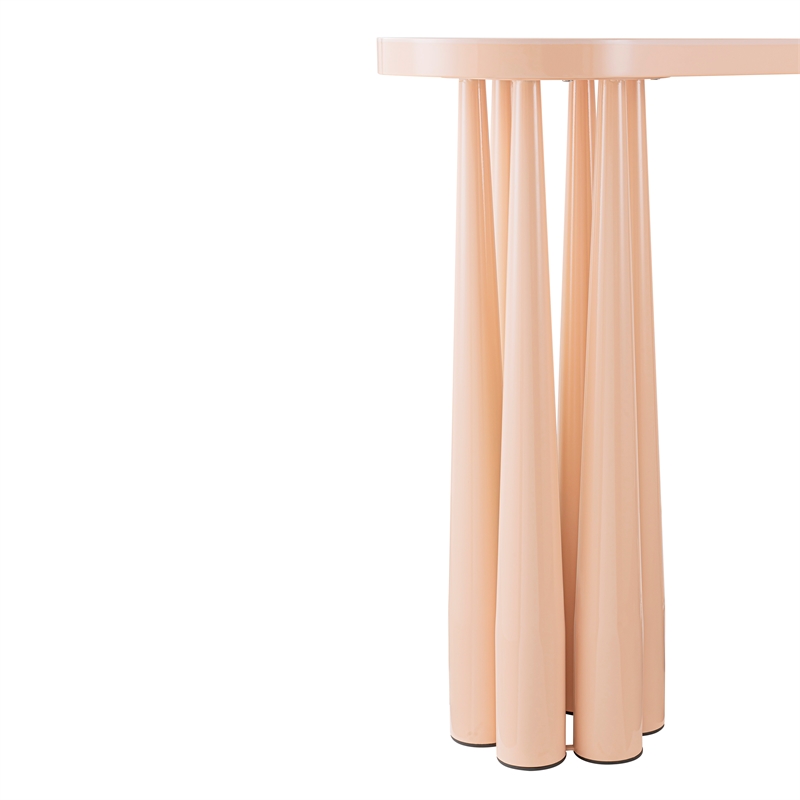 Titan Peach Rose Steel Glossy Console Table
