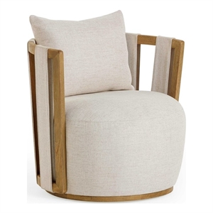 Paolo Cream Textured Weave Swivel Chair