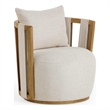 Paolo Cream Textured Weave Swivel Chair