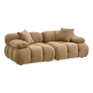 Calliope Cafe Au Lait Performance Velvet Modular Loveseat