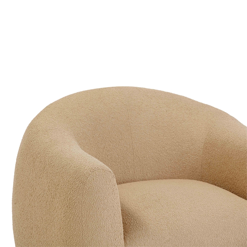 Judy Honey Brown Boucle Swivel Chair