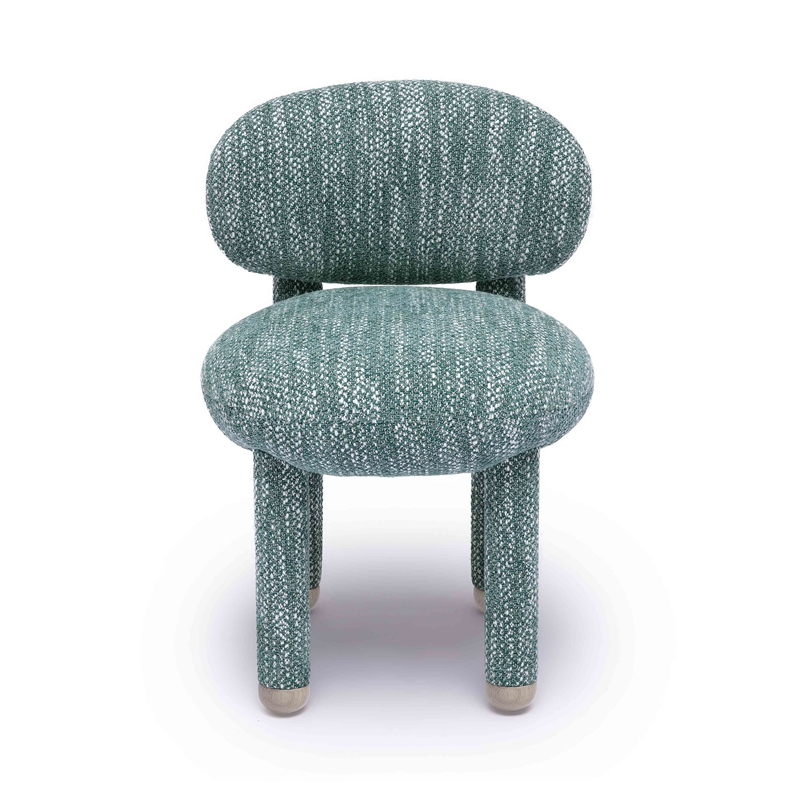 Manu Teal Knubby Performance Fabric Side Chair