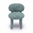 Manu Teal Knubby Performance Fabric Side Chair